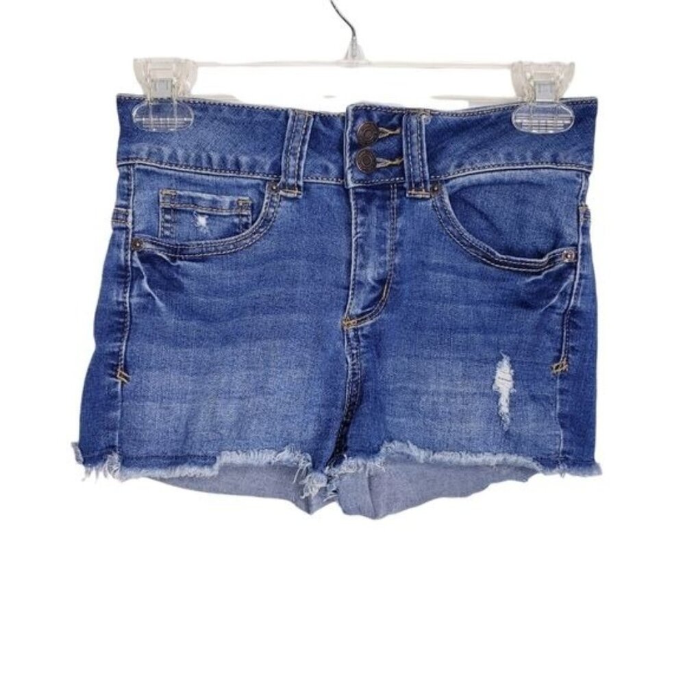 Mudd Flex Stretch Distressed Cutoff Denim Jean Shorts Size 1